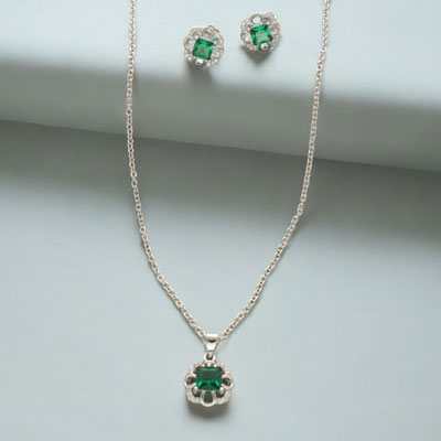 "Luxury 925 Sterling Silver Pendant Set - JPAUG-24-010 - Click here to View more details about this Product